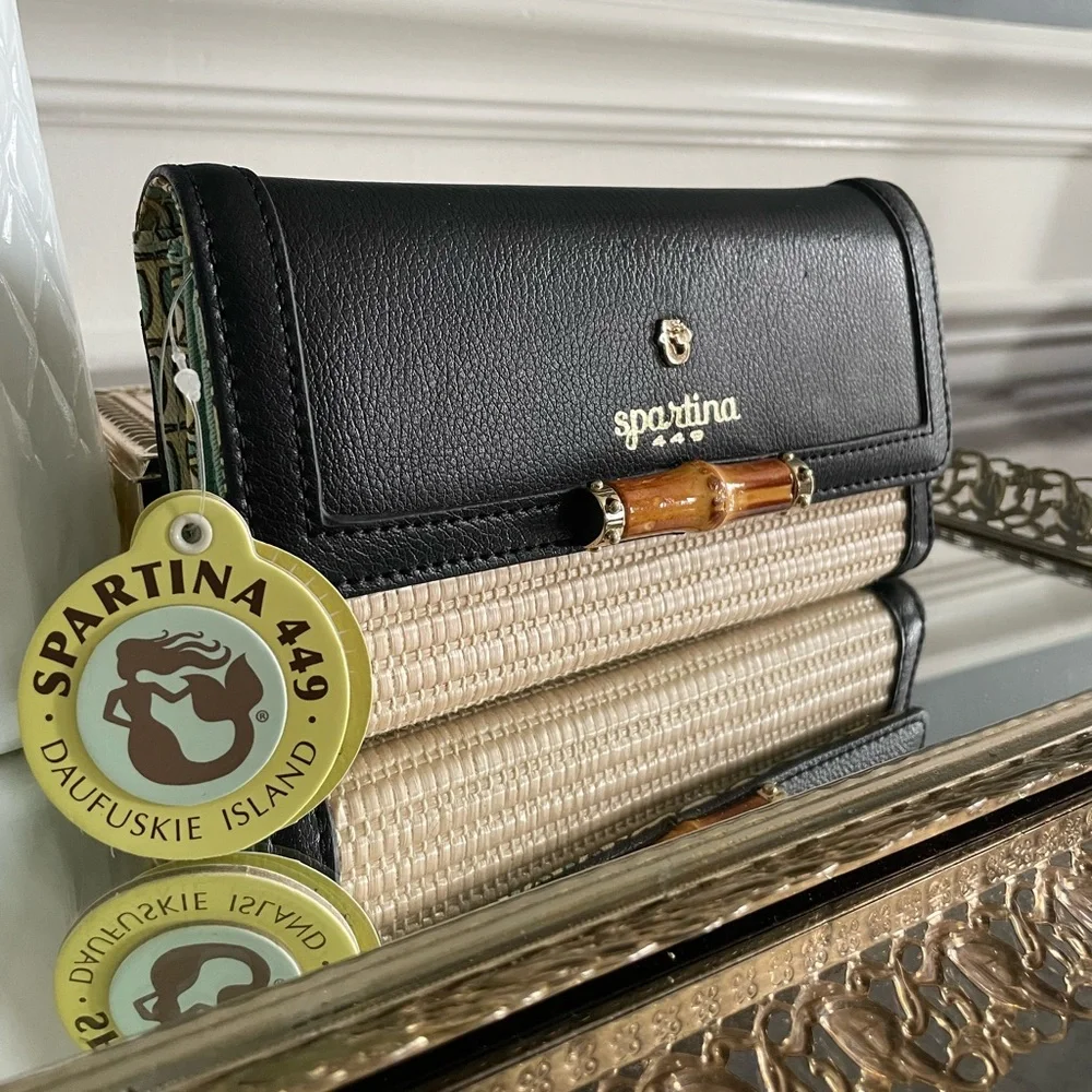 Spartina 449 Ebony Bamboo Chic Wallet - NEW - Picture 2 of 8